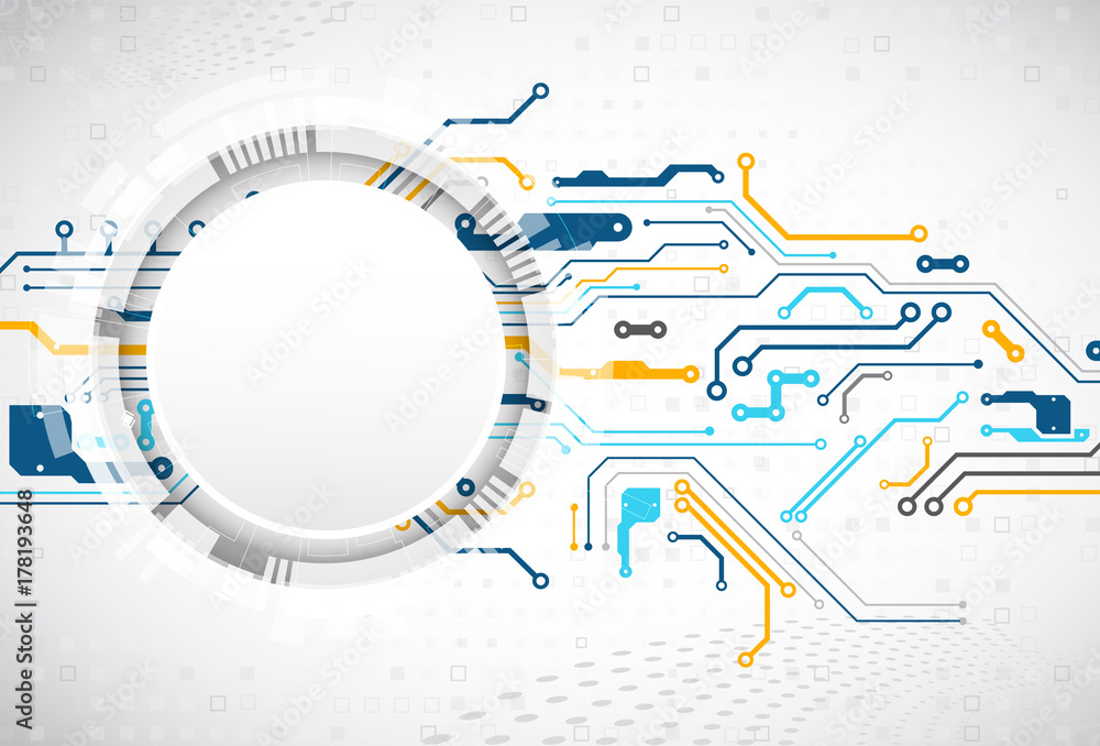 Obraz premium Vector illustration, Hi-tech digital technology and engineering theme
