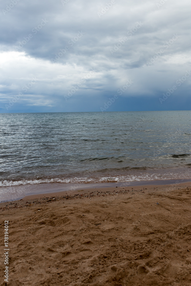 cloudy weather on the sea as background