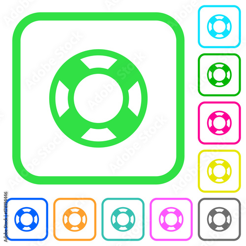 Lifesaver vivid colored flat icons icons