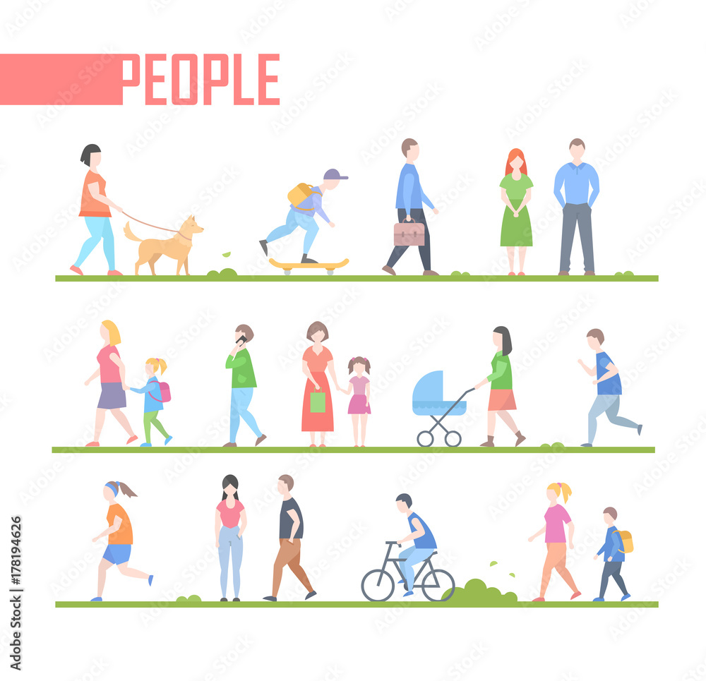 People - set of vector cartoon flat design style characters illustration People - set of vector cartoon flat design style characters illustration