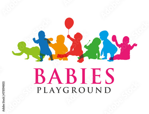 baby playing playground illustration