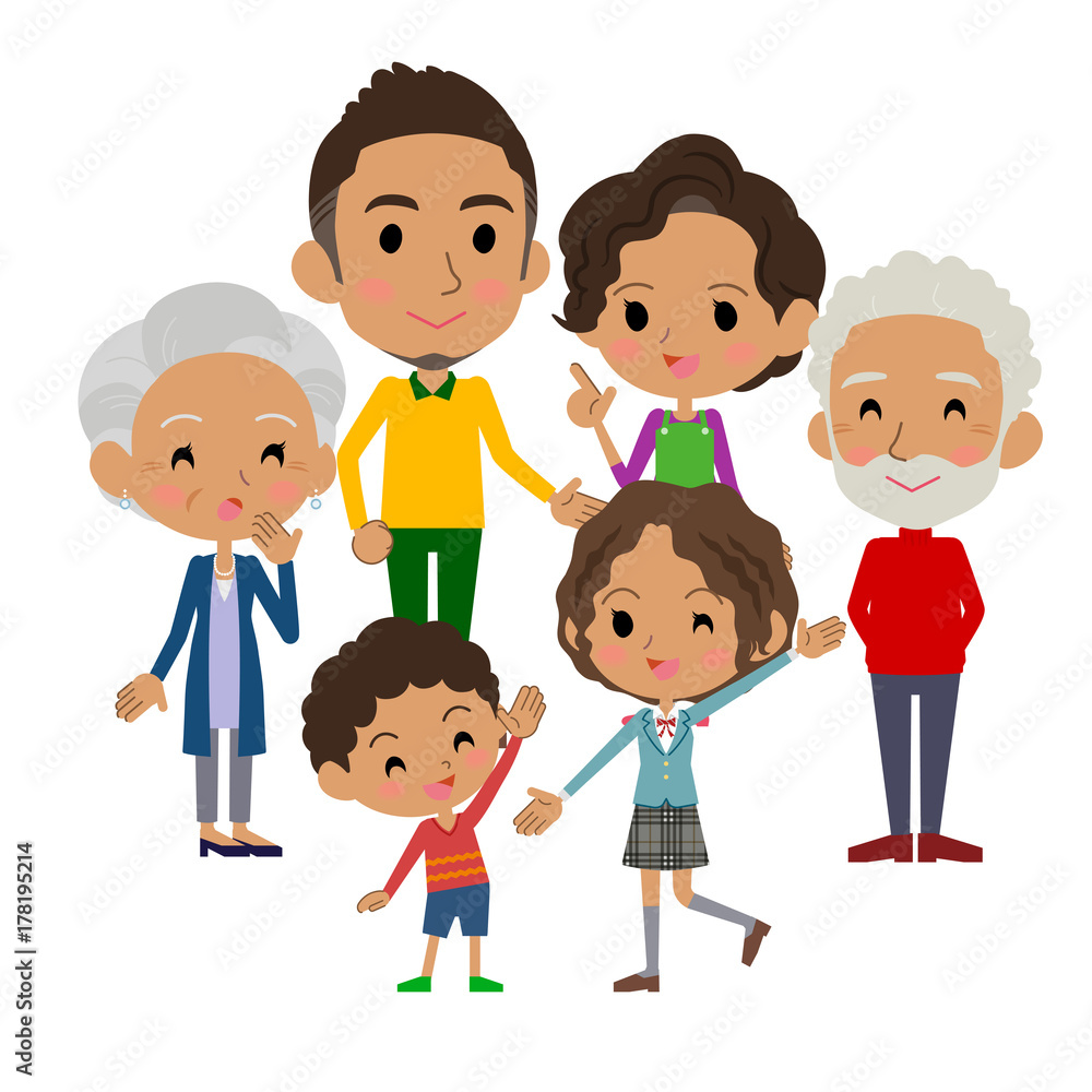 family three generations black_gather family three generations black_gather