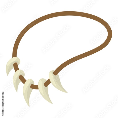 Tooth necklace icon, isometric style