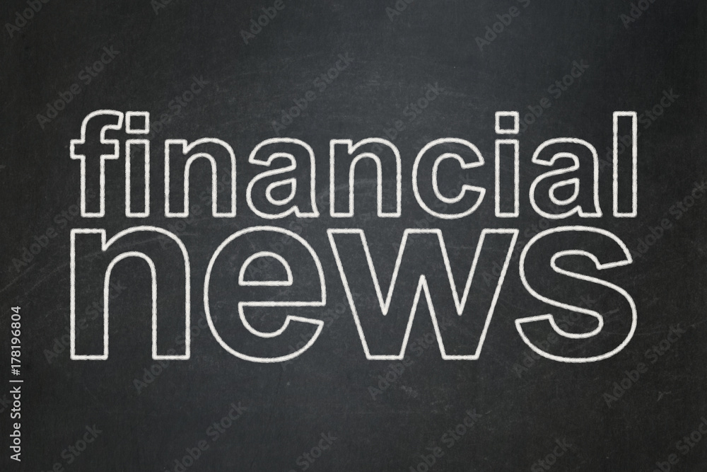 Obraz premium News concept: text Financial News on Black chalkboard background