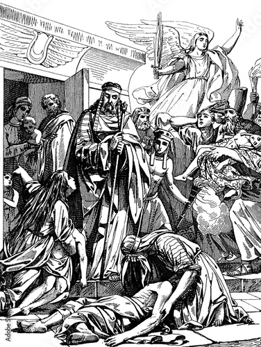 The death of the firstborn of Egypt. Plagues of Egypt photo