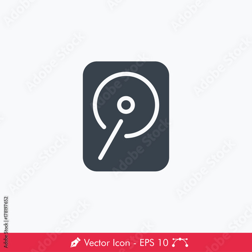 Hard Drive (HDD) Icon / Vector