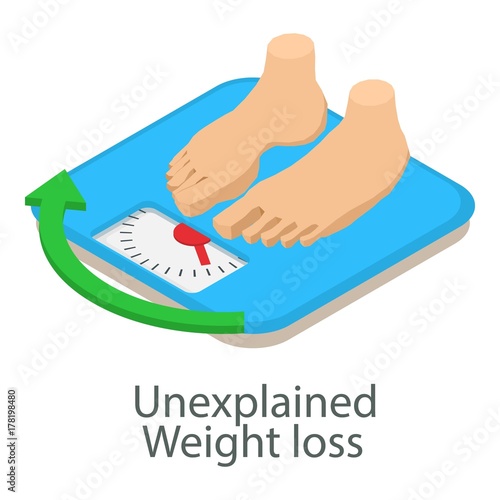 Unexplained weight loss icon, isometric style