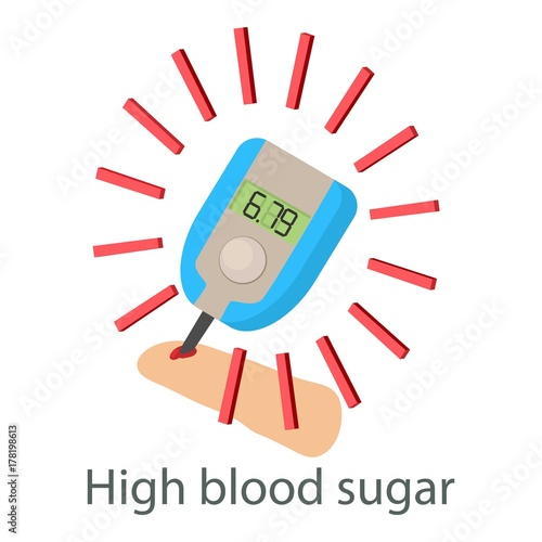 High sugar blood icon, isometric style