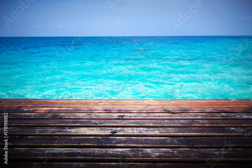 Wooden pier with sea