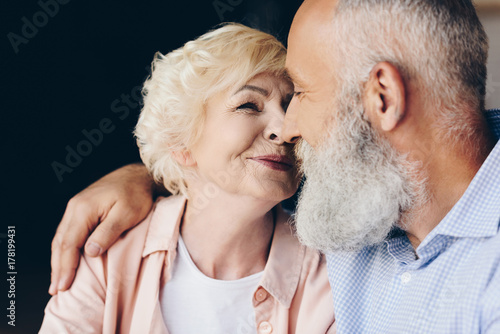 sensual elderly couple