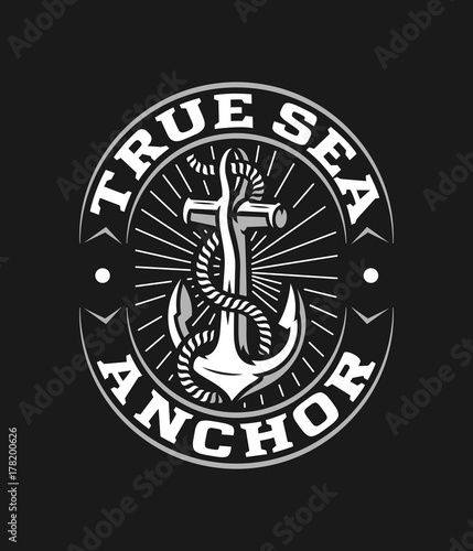 White vector anchor logo for any use