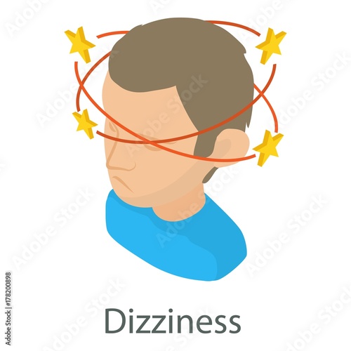 Dizziness icon, isometric style