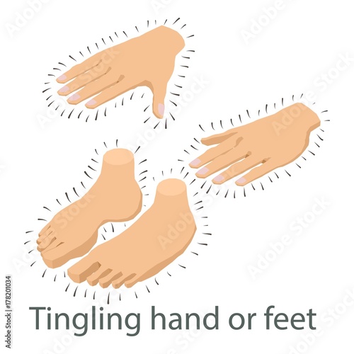 Tingling limb icon, isometric style