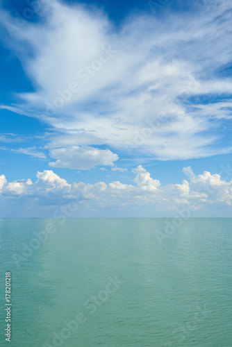 The water surface with clouds Clouds over Lake Balkhash © Yerbolat