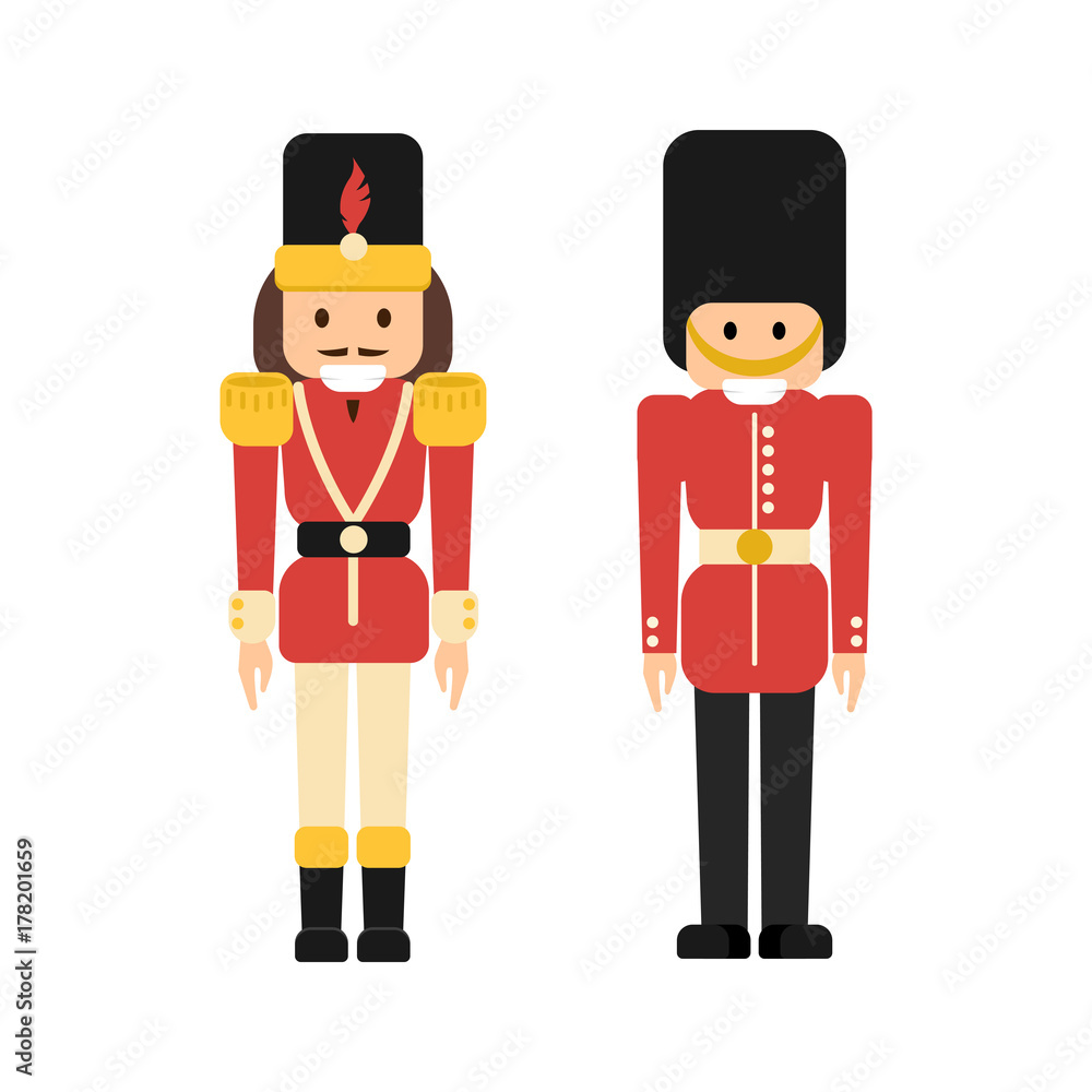 Nutcrackers soldiers in flat style Nutcrackers soldiers in flat style