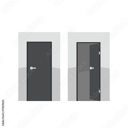 Vector doors - opened and closed