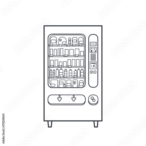 Lineart vector vending machine