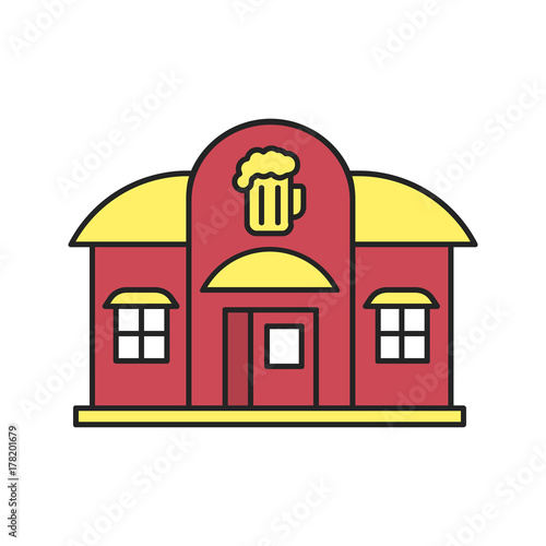 Alehouse, beerhouse color icon