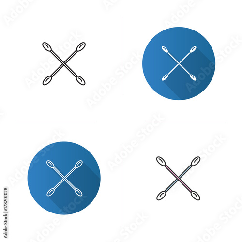 Crossed cotton buds icon photo