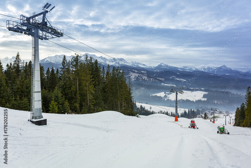 Ski slope in Tatra mountains, Poland Ski slope in Tatra mountains, Poland