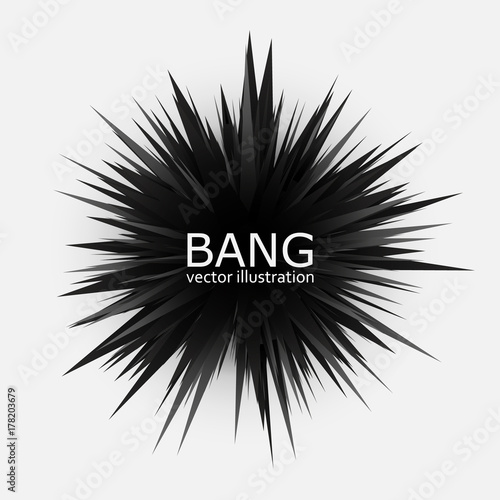 Abstract black explosion banner. Vector illustration