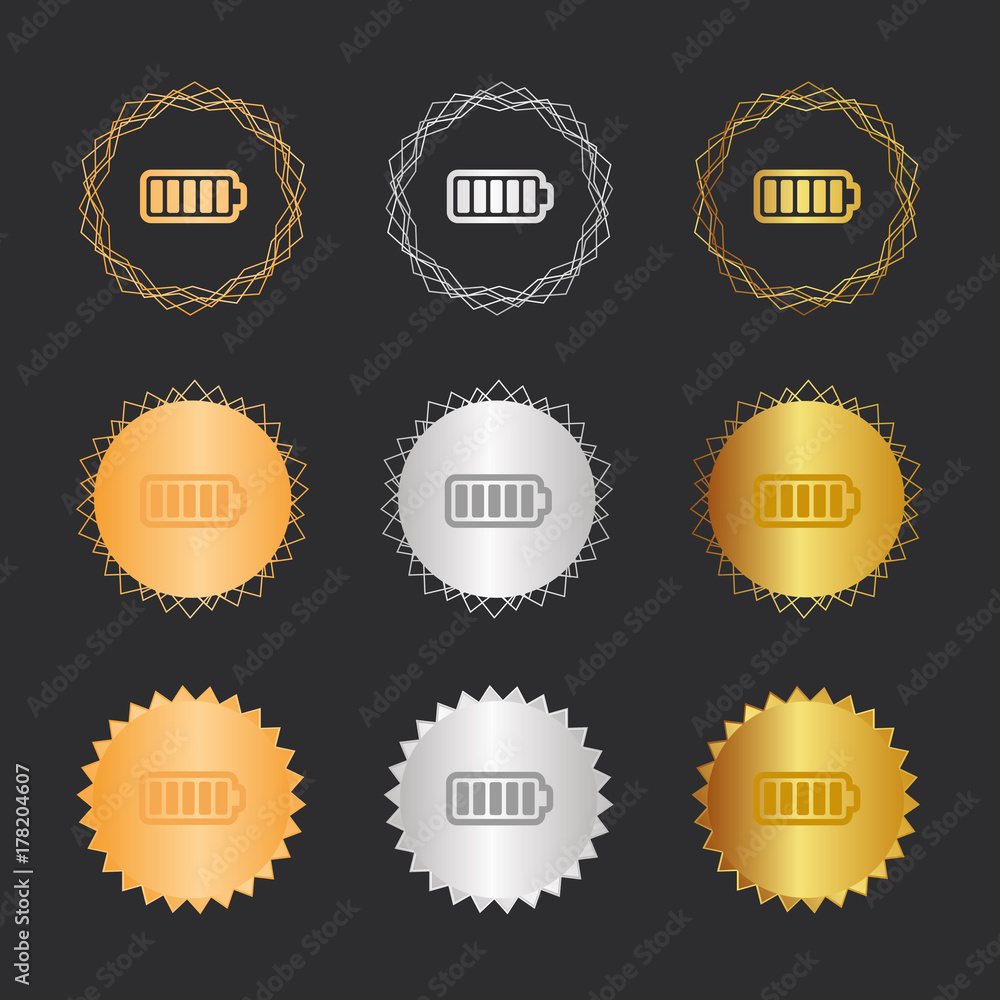 Batterie voll - Bronze, Silber, Gold Medaillen Batterie voll - Bronze, Silber, Gold Medaillen