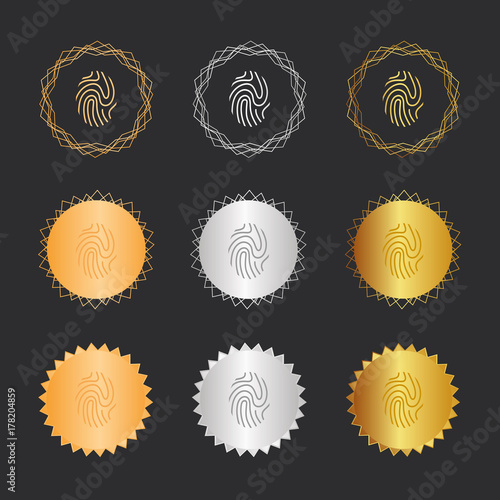 Fingerabdruck - ID - Bronze, Silber, Gold Medaillen
