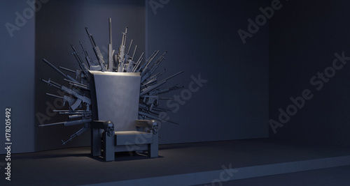 Canvas Print Throne made from weapons 3D Rendering