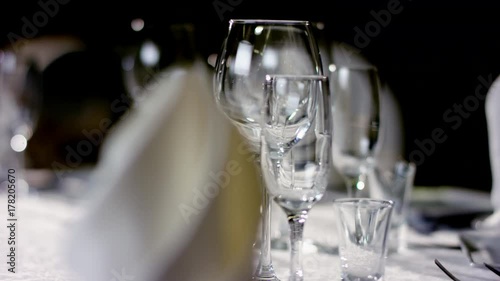 Shot of table with luxury furniture at restaurant photo