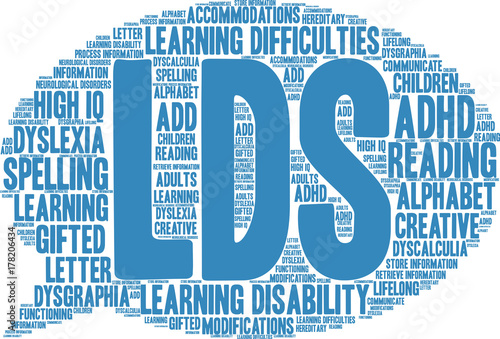 LDs Word Cloud on a white background. 