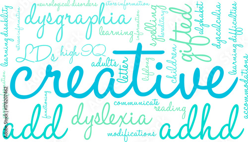 Creative LDs Word Cloud on a white background. 