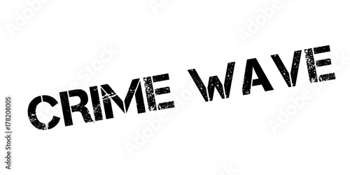Crime Wave rubber stamp. Grunge design with dust scratches. Effects can be easily removed for a clean, crisp look. Color is easily changed.