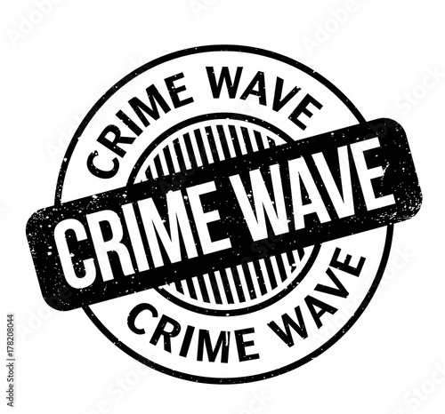 Crime Wave rubber stamp. Grunge design with dust scratches. Effects can be easily removed for a clean, crisp look. Color is easily changed.