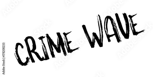 Crime Wave rubber stamp. Grunge design with dust scratches. Effects can be easily removed for a clean, crisp look. Color is easily changed.