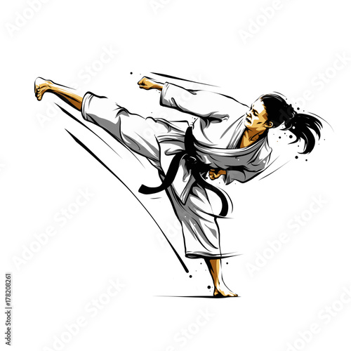 Grafika wektorowa Stock: karate action 2 | Adobe Stock