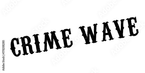 Crime Wave rubber stamp. Grunge design with dust scratches. Effects can be easily removed for a clean, crisp look. Color is easily changed.