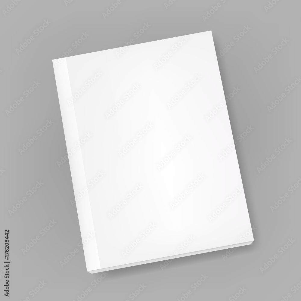 Single thin book/magazine template on isolated background. Mockup template ready for design. Single thin book/magazine template on isolated background. Mockup template ready for design.