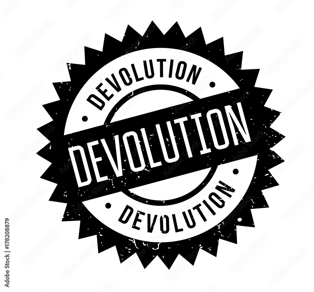Devolution rubber stamp. Grunge design with dust scratches. Effects can be easily removed for a clean, crisp look. Color is easily changed. Devolution rubber stamp. Grunge design with dust scratches. Effects can be easily removed for a clean, crisp look. Color is easily changed.
