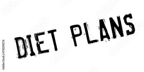 Diet Plans rubber stamp. Grunge design with dust scratches. Effects can be easily removed for a clean, crisp look. Color is easily changed.