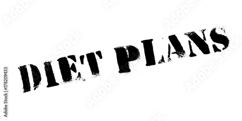Diet Plans rubber stamp. Grunge design with dust scratches. Effects can be easily removed for a clean, crisp look. Color is easily changed.