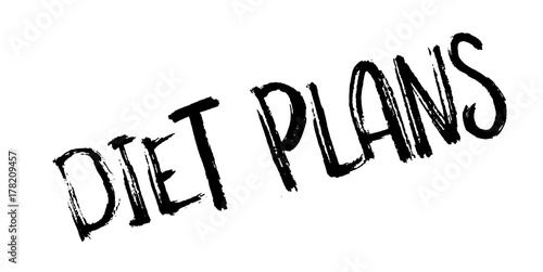 Diet Plans rubber stamp. Grunge design with dust scratches. Effects can be easily removed for a clean, crisp look. Color is easily changed.