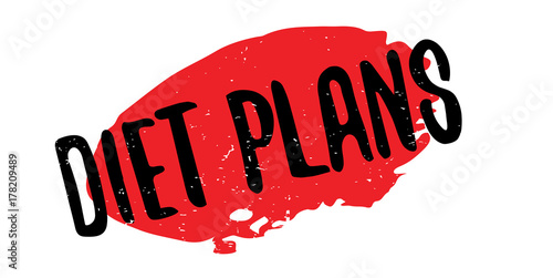 Diet Plans rubber stamp. Grunge design with dust scratches. Effects can be easily removed for a clean, crisp look. Color is easily changed.