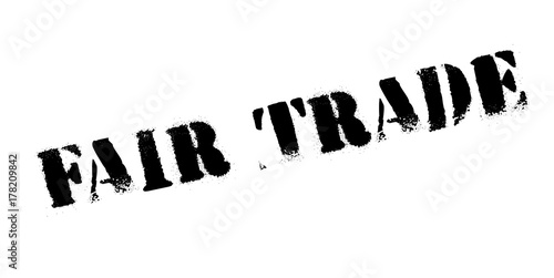 Fair Trade rubber stamp. Grunge design with dust scratches. Effects can be easily removed for a clean, crisp look. Color is easily changed.