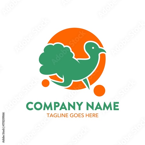 turkey chicken logo vector illustration. editable. flat color.