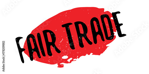 Fair Trade rubber stamp. Grunge design with dust scratches. Effects can be easily removed for a clean, crisp look. Color is easily changed.