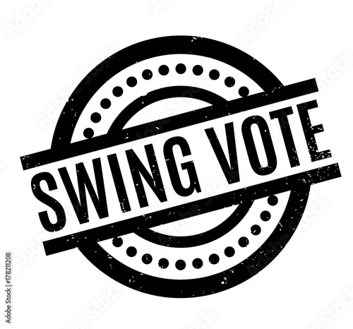 Swing Vote rubber stamp. Grunge design with dust scratches. Effects can be easily removed for a clean, crisp look. Color is easily changed.