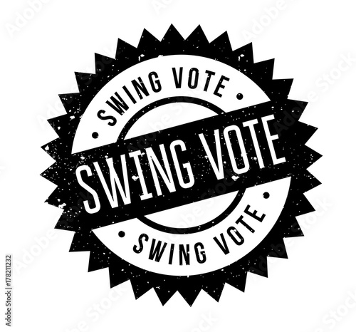Swing Vote rubber stamp. Grunge design with dust scratches. Effects can be easily removed for a clean, crisp look. Color is easily changed.