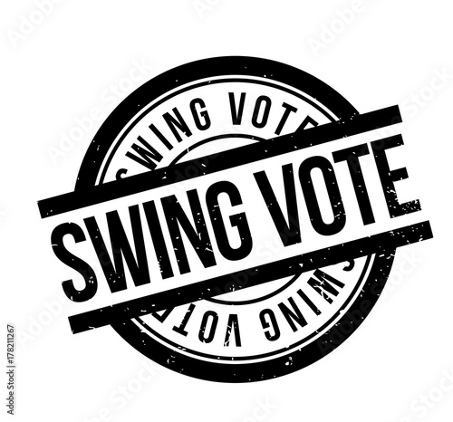Swing Vote rubber stamp. Grunge design with dust scratches. Effects can be easily removed for a clean, crisp look. Color is easily changed.