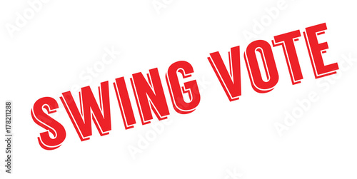 Swing Vote rubber stamp. Grunge design with dust scratches. Effects can be easily removed for a clean, crisp look. Color is easily changed.
