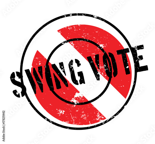 Swing Vote rubber stamp. Grunge design with dust scratches. Effects can be easily removed for a clean, crisp look. Color is easily changed.